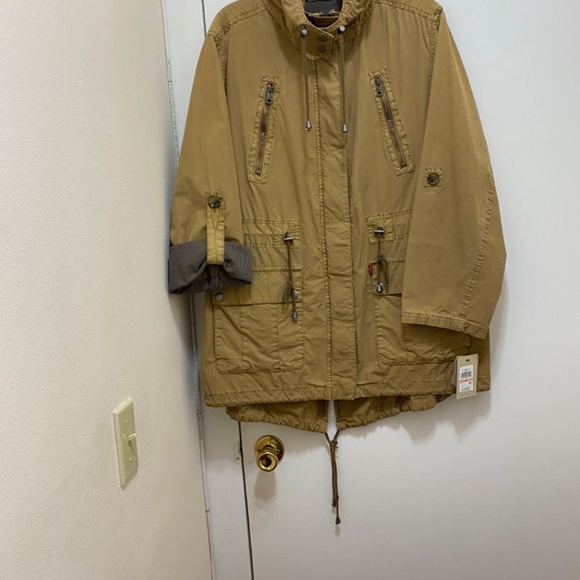 COPY - NWT Levi's Women's Cotton Hooded Anorak Dull Gold Jacket - Size 2X - Picture 11 of 13